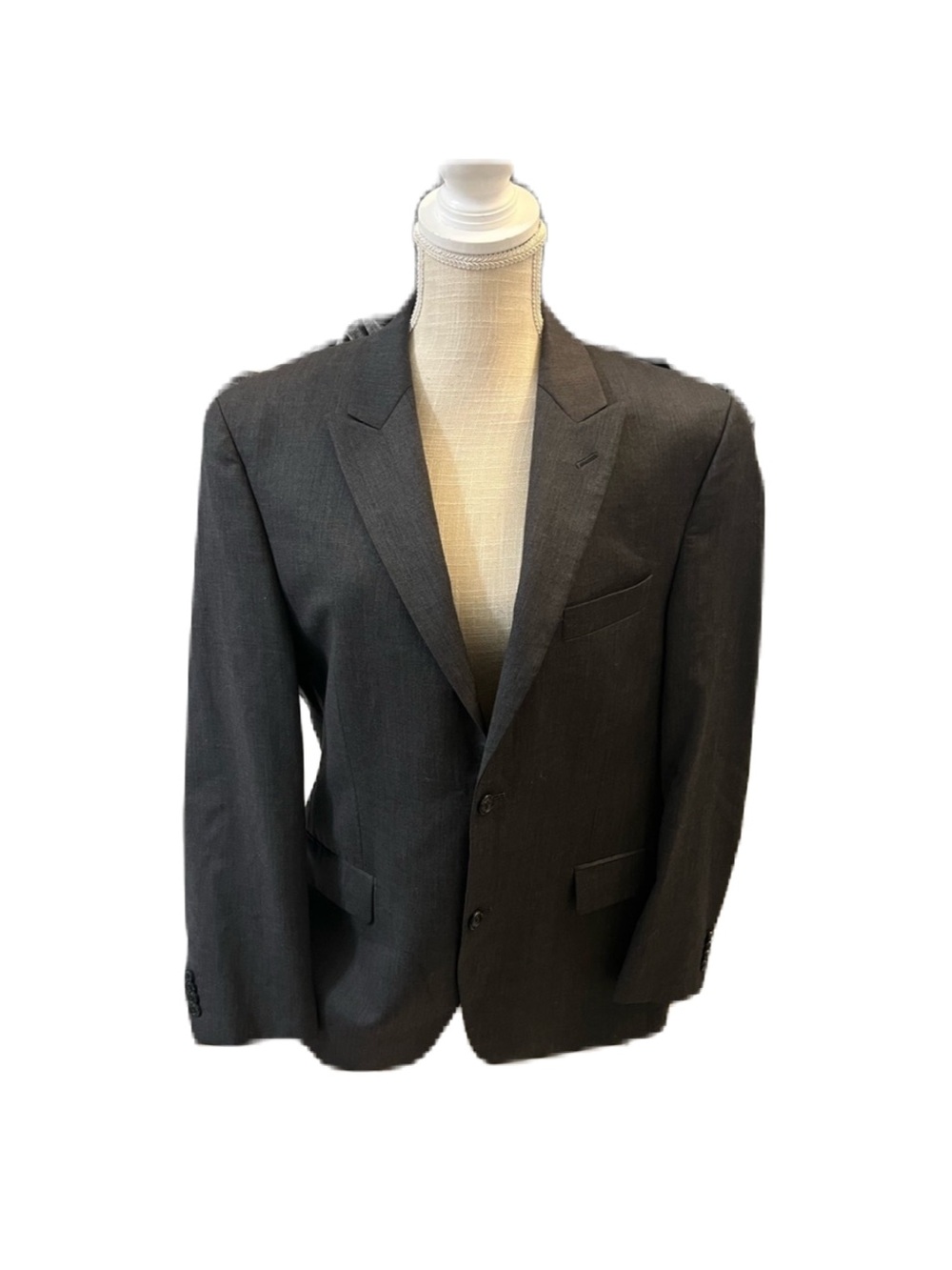 Alfani Men's Charcoal Gray Two-Button Suit Jacket 42S